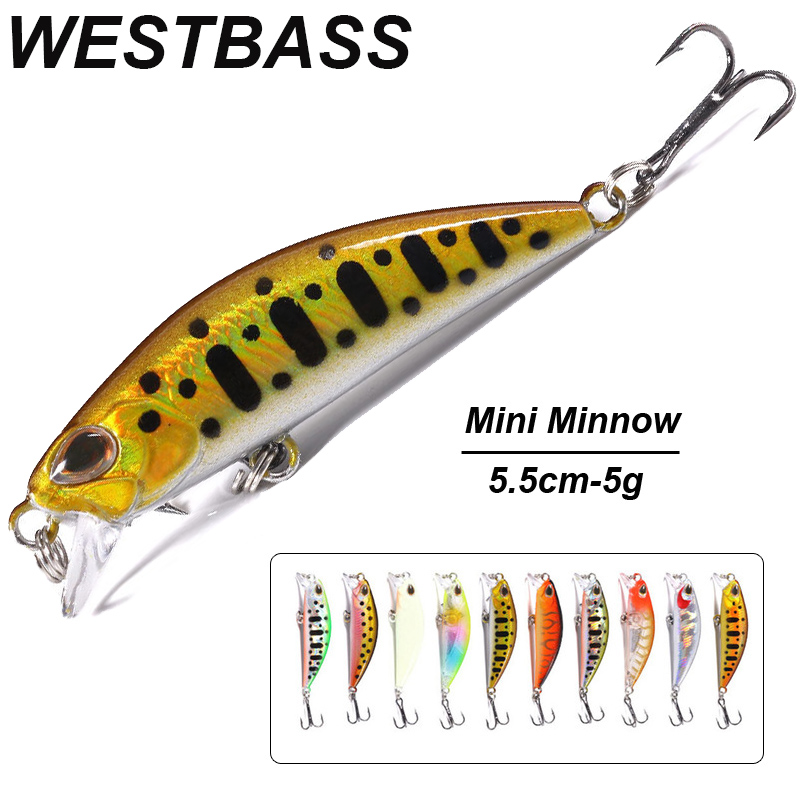 Fishing Lure Jerkbait - WESTBASS 1PX Micro Minnow Lure 55mm-5g