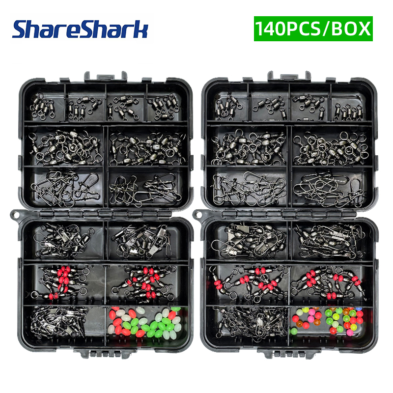 Fishing Lure Kit - Zestaw akcesoriów wędkarskich ShareShark 140 szt.,