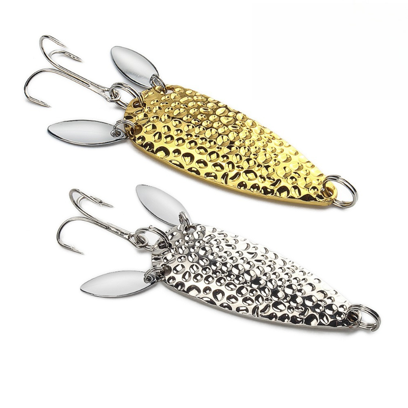 Fishing Lure Spoon - 1szt Metalowa łyżka Spinnerbait Podwójnie obrotowe
